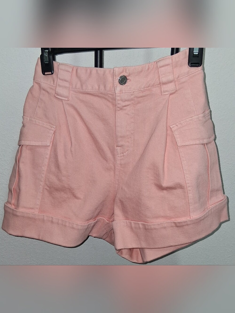 Derek Lam Blush Pink High-Rise Cuffed Shorts